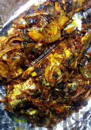 A picture of Spicy grilled mackerel fish.