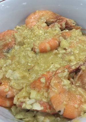 A picture of Salted Egg Prawns or Shrimp LCHF Keto.