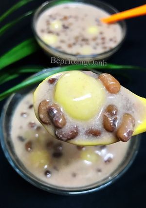Hình của món Chè Đậu Đỏ Khoai Lang Viên Nấu Nước Cốt Dừa.