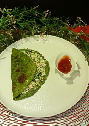 A picture of Palak Paneer Paratha.
