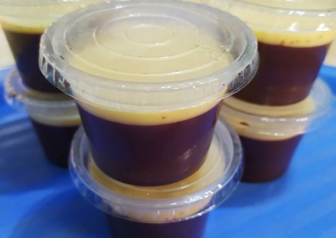 Puding Coklat Dengan Vla Custard