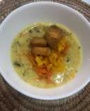 Sopa de brócoli con queso cheddar