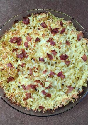 A picture of Southern Homemade Baked Macaroni & Cheese.
