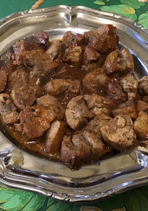 Une photo de Sauté de porc mariné ail et gingembre