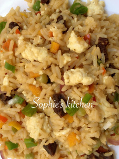 A picture of Chinese fried rice.