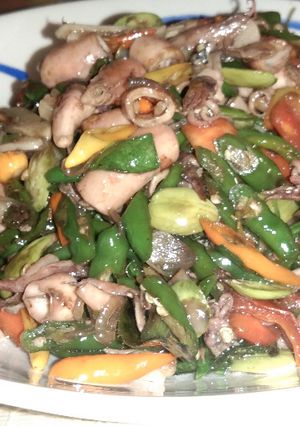 Foto resep Baby Cumi Asin Masak Cabe Hijau