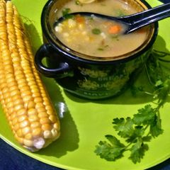 Sweet corn soup A picture of Sweet corn soup.