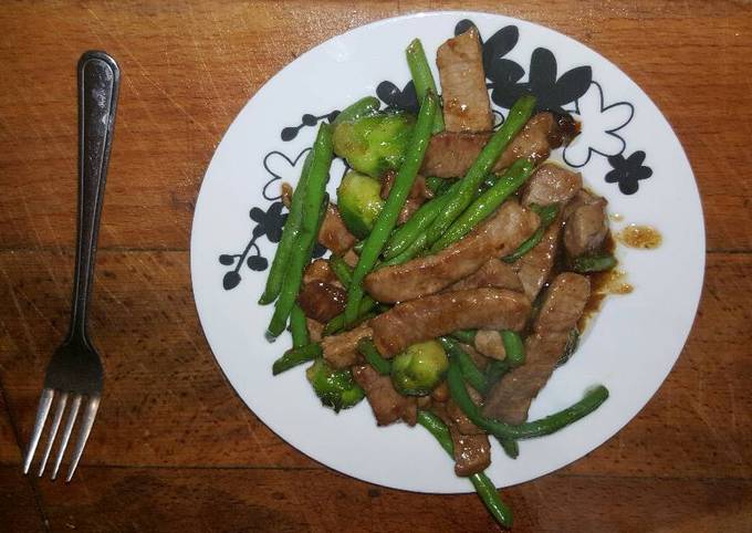 Sweet beef stir fry for one