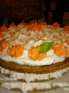 صورة لوصفة كيكة الجزر 🍰 بكريم تشيز