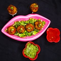 Pigeon peas coriander jeggary kababs A picture of Pigeon peas coriander jeggary kababs.
