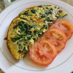 A picture of Spinach omelette(#AuthorMarathon).