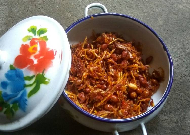 Cara Membuat Kering kentang teri kacang yang Renyah