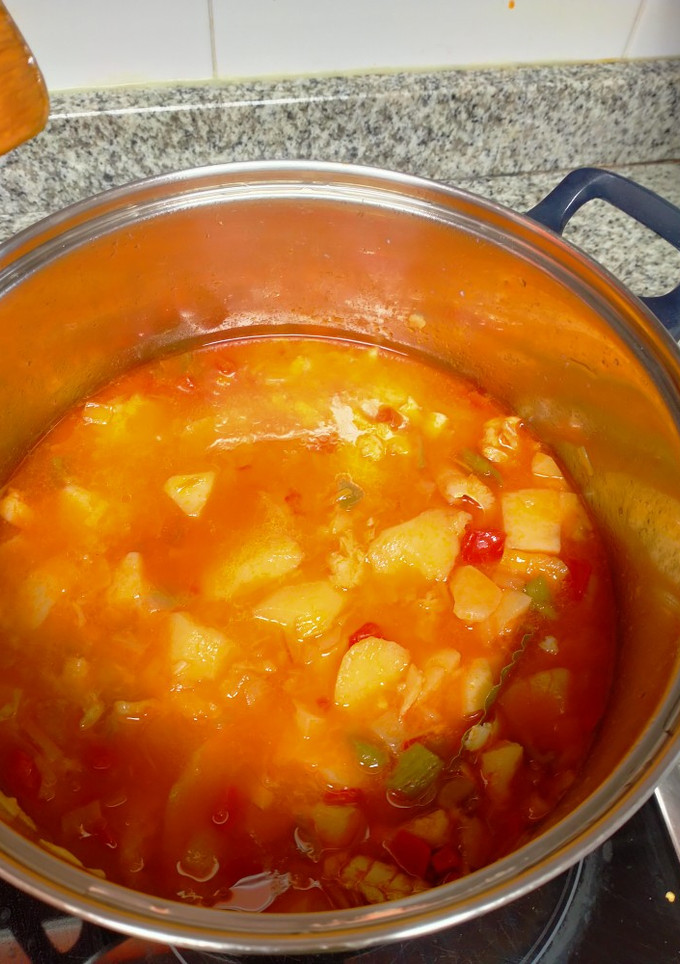 Una foto de Patatas con bacalao