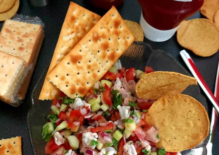 Ceviche de camarón y atún