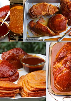 Una foto de Jamón en salsa de naranja y salsa “¡CHIPOTLÍSIMA!”