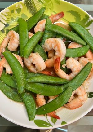 甜豆炒鮮蝦 的食譜成品照片