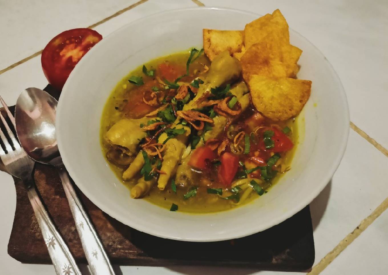Soto Ceker Bumbu Kuning, Mantap, Lezat & Empuk