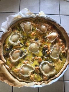 Une photo de Quiche brocolis saumon chèvre