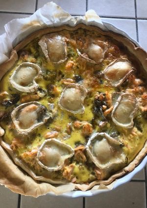 Une photo de Quiche brocolis saumon chèvre