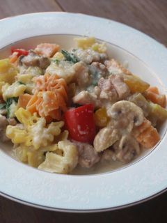 山藥米飯白醬義大利麵 的食譜成品照片