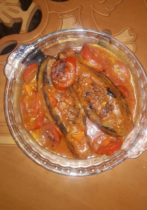 عکسی از دستور بادمجون شکم پر