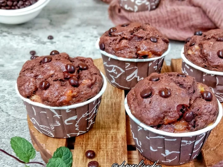 Cara Gampang Menyiapkan Resep  Muffin coklat pisang (chocolate banana muffin) yang Lezat Sekali, Bikin Ketagihan