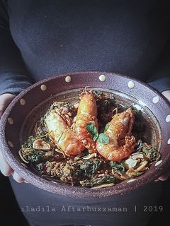 Gambar Pegaga goreng crispy bersama udang