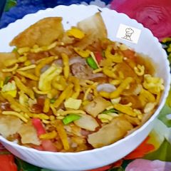 Dahi bara chola chaat A picture of Dahi bara chola chaat.