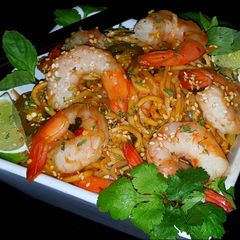 A picture of Mike's Spicy Thai Sobe Shrimp Noodles.
