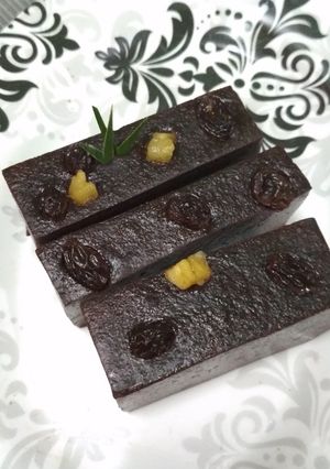 Foto resep Puding brownies topping dried fruit