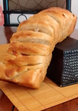 Una foto de Pan acordeón con jamón queso