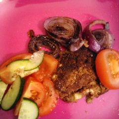 A picture of Burger mix, spring onion, tomato and Cumin.