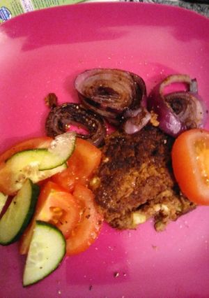 A picture of Burger mix, spring onion, tomato and Cumin.