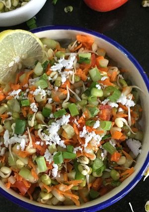 A picture of Sprouted Green Gram Kosambari Salad.