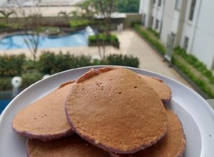 Foto resep Pancake Oat Ubi Ungu Wijen Chia Seed (Gluten Free)