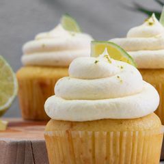 A picture of Margarita Cupcakes with Tequila Lime Cream Cheese Frosting.