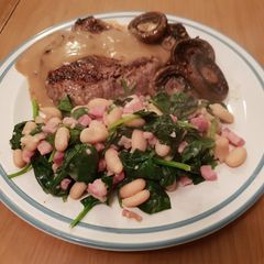 A picture of Spinach, Pancetta and Cannellini Beans.