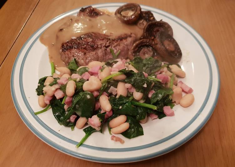 Spinach, Pancetta and Cannellini Beans