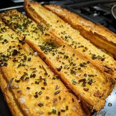 A picture of Homemade garlic bread.