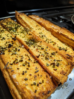 A picture of Homemade garlic bread.
