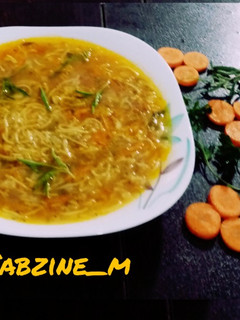 عکسی از دستور سوپ رشته فرنگی وجو پرک