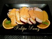 Una foto de lomo a la naranja
