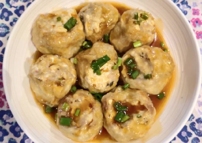 Steamed Beancurd Ball with Minced Fish and Tofu Recipe by Meme