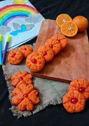 অরেঞ্জ ক্যুকিজ(orange cookies recipe in bengali) রেসিপির প্রধান ছবি