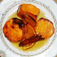 A picture of Orange glazed sweet potatoes.