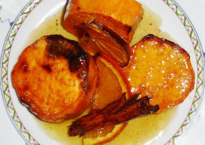 Orange glazed sweet potatoes recipe main photo