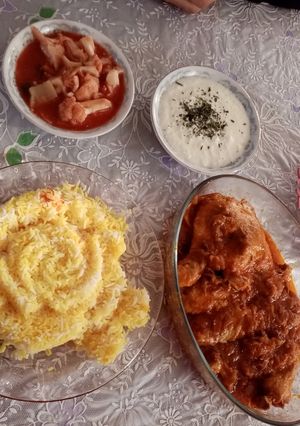 عکسی از دستور خورشت به آلو با مرغ