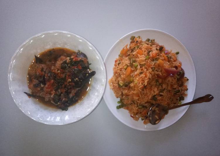 Steps to Prepare Quick Vegetable jallof rice with catfish peppersoup