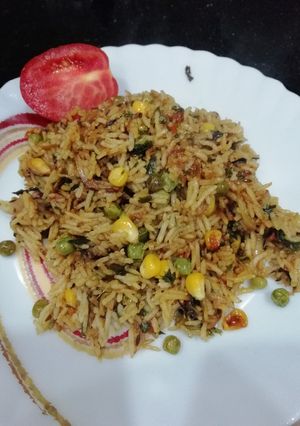 A picture of Corn Biryani.