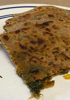 A picture of Junglee parathaThis flatbread is made out of all the green veggies with multigrain Flour.